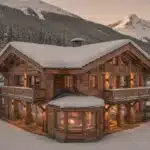 Location de chalet aux Gets : le charme discret d'un séjour de luxe Chalet de luxe en bois à louer aux Gets, dans les Alpes, au coucher du soleil