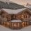 Chalet de luxe en bois à louer aux Gets, dans les Alpes, au coucher du soleil